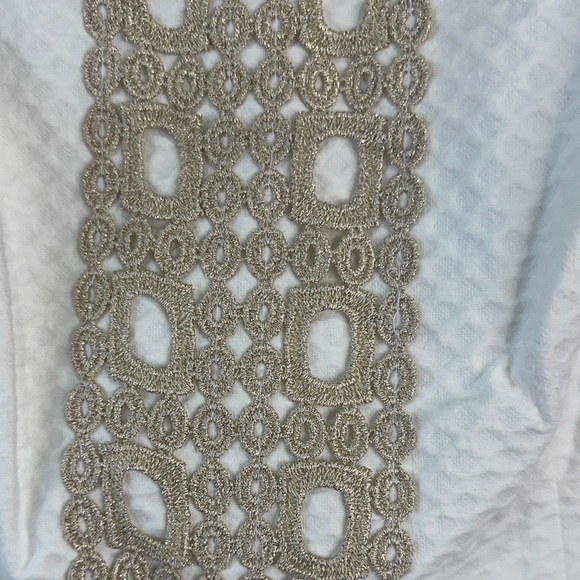 Charter Club Cream Dress with Gold Pattern - Picture 5 of 7